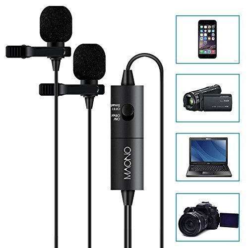 Product Cover MAONO Au200 Dual Lavalier Microphones, Hands Free Clip-On Lapel Mic with Omnidirectional Condenser for Camera,DSLR,iPhone,Android,Samsung,Sony,Pc,Laptop (236In/20Ft)
