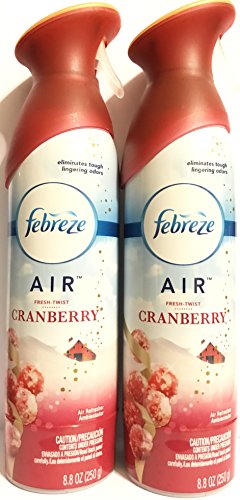 Product Cover Febreze Air - Air Freshener Spray - Limited Edition - Winter Collection 2017 - Fresh-Twist Cranberry - Net Wt. 8.8 OZ (250 g) Per Bottle - Pack of 2 Bottles