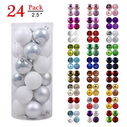 Product Cover GameXcel Christmas Balls Ornaments for Xmas Tree - Shatterproof Christmas Tree Decorations Large Hanging Ball Silver 2.5