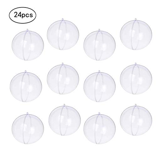 Product Cover Yeelan Clear Plastic Acrylic Fillable Ball Ornament Set (60mm 24pcs)