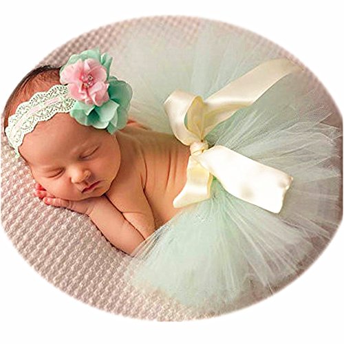 Product Cover Newborn Girl Photography Outfits - Baby Photo Props Tutu Skirt and Headband Set