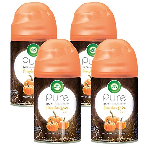 Product Cover Air Wick Freshmatic 4 Refills Automatic Spray, Pumpkin Spice,  Holiday scent, Holiday spray, Essential Oils, Air Freshener, Odor Neutralization, 5.89 Oz,Pack of 4