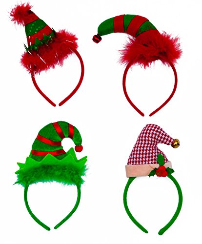 Product Cover Christmas Headbands - Set of 4 Elves Party Hats Christmas Elf Headbands