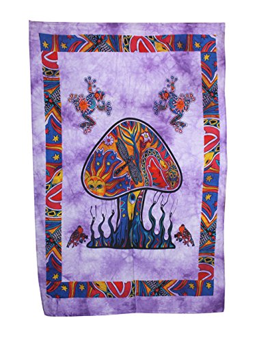 Product Cover Shubhlaxmifashion Psychedelic Mushroom Tapestry Frogs Magic Shrooms Tapestry Dorm Tapestry Hippie Tapestry Wall Hanging Fantasy Bohemian Poster Trippy Animal Wall Art