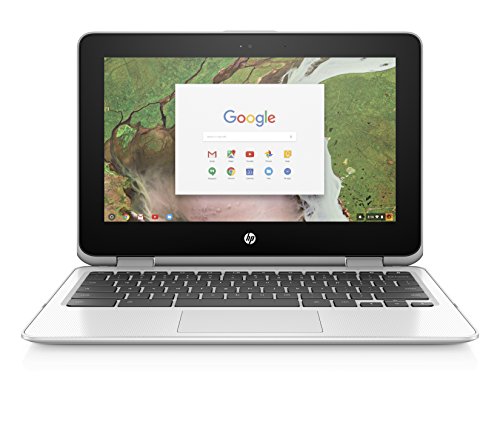 Product Cover HP Chromebook x360 11-inch Convertible Laptop, Intel Celeron N3350, 4GB RAM, 32GB eMMC storage, Chrome OS (11-ae040nr, White)