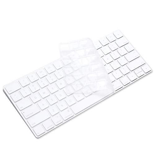 Product Cover ProElife Ultra Thin Silicone Keyboard Protector Cover Skin for Apple iMac Magic Keyboard & Magic Keyboard 2 U.S Layout (MLA22L/A-A1644, 2015 2016 Released) (Without Numeric Keypad) (Transparent)