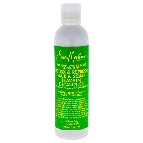 Product Cover Shea Moisture African Water Mint & Ginger Detox & Refresh Hair & Scalp Leave-In Detangler for Unisex, 8 Ounce