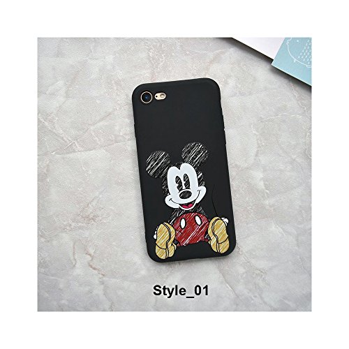 Product Cover Cute Cartoon Mickey Minnie Mouse Strike Glass Cover Soft TPU Silicone Case for iPhone Case Cover for I Phone 7 Plus or 8 Plus (I Phone 7 Plus or 8 Plus / Style_01)