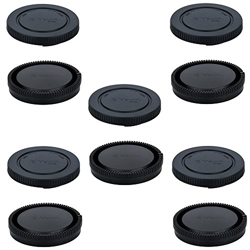 Product Cover 5 Pack Body Cap and Rear Lens Cap Cover Kit for Sony Alpha and NEX Series E-Mount Camera & Lens for Sony A7 A7II A7III A7S A7SII A7R A7RII A7RIII A7RIV A6600 A6500 A6400 A6300 A6100 A6000 A5100 A5000