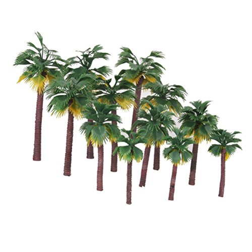 Product Cover WINOMO 12 PCS Model Trees Mini Layout Rainforest Plastic Train Palm Tree Diorama Scenery 16 10 5cm