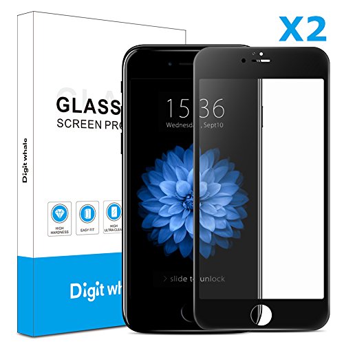 Product Cover 2-Pack iPhone 6s Plus 6 Plus Screen Protector, DIGITWHALE 3D Full Curve Soft Edge Tempered Glass Screen Protector Film for iPhone 6S Plus and iPhone 6 Plus 5.5