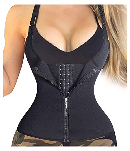 Product Cover LODAY Waist Trainer Corset for Weight Loss Tummy Control Sport Workout Body Shaper Black (M, Black(Vest-Adjustable Straps))