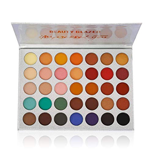 Product Cover Beauty Glazed Eyeshadow Palette Pigmented Colors Makeup Pallets Eye Makeup 35 Shades Matte and Shimmer Pop Colors sombras para ojos Longevity Makeup For Beginners/ Traveling/ Giftable/ Presentation