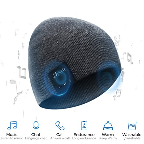 Product Cover Bluetooth Beanie Hat, BCELIFE Wireless 4.0 Hands-Free Knit Music Cap with HD Stereo Speaker Headphone Mic Rechargeable USB for Winter Fitness Outdoor Sports &Christmas Gifts(Gray)