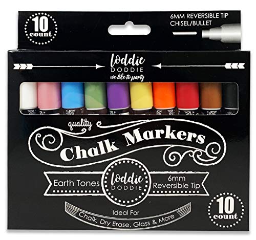 Product Cover Loddie Doddie 10ct Chalk Markers- Earth Tones for use on Chalk, Dry Erase and Glass surfaces and more!