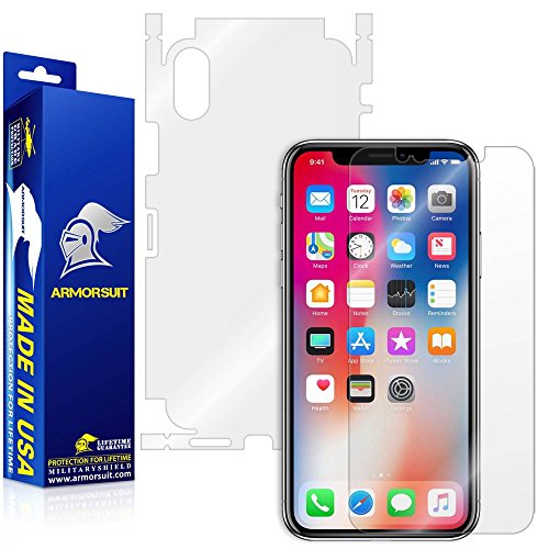 Product Cover ArmorSuit MilitaryShield Full Body Skin Film + Screen Protector for Apple iPhone X - Anti-Bubble HD Clear Film