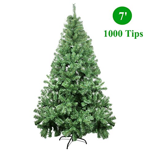 Product Cover CelebrationLight Christmas Tree - Xmas Tree - Artificial Christmas Pine Trees - 1000 Branch Tips for Lush Looking - 3 Separable Sections - Tree Stand - Holiday Decorations - 7ft Christmas Tree