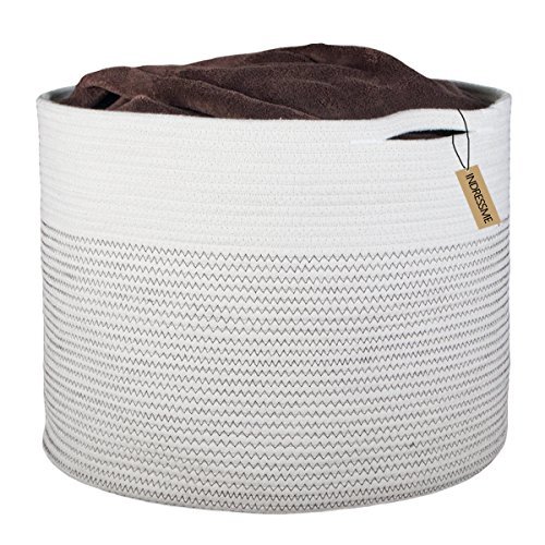 Product Cover INDRESSME Extra Large Storage Baskets Cotton Rope Basket Woven Baby Laundry Basket with Handle for Diaper Toy Cute Neutral Home Decor Addition Diaper Toy 17