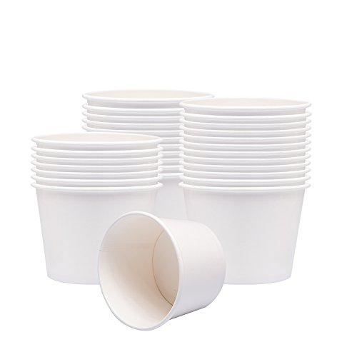 Product Cover Benail Paper Soup Cups, Paper Hot/Cold Ice Cream Cups - 100 Count (White) (12 oz)