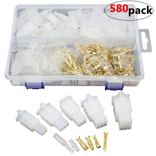 Product Cover WMYCONGCONG 580 PCS Automotive Electrical Wire Connectors Pin Header Crimp Wire Terminals 2.8mm 2 3 4 6 9 Pin + 25 Kits 4mm Car Motorcycle Bullet Terminal Wire Connector