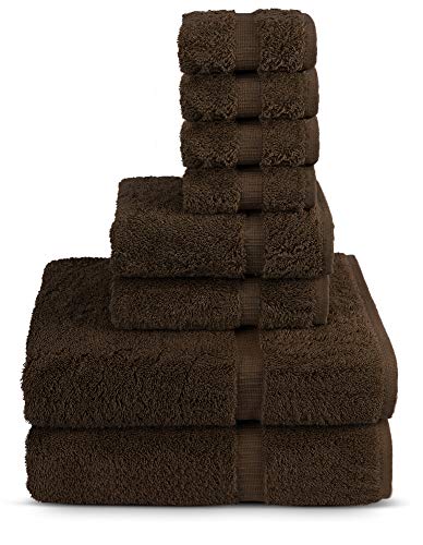 Product Cover 8 Piece Turkish Luxury Turkish Cotton Towel Set - Eco Friendly, 2 Bath Towels, 2 Hand Towels, 4 Wash Clothes by Turkuoise Turkish Towel (Cocoa)
