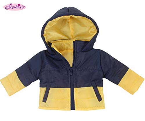 Product Cover 18 Inch Boy Doll Coat by Sophia's | Navy & Yellow Puffy Coat for Dolls