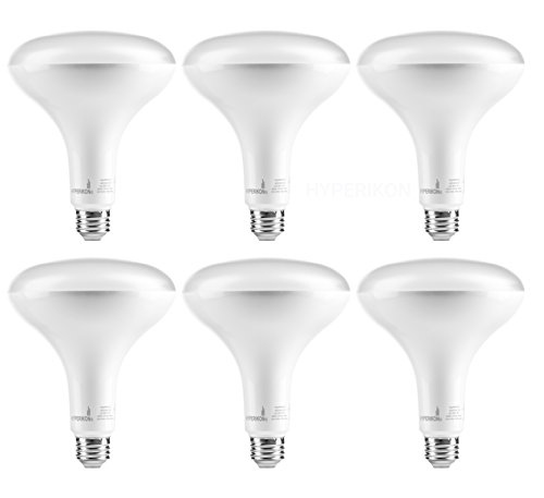 Product Cover Hyperikon BR40 LED Flood Light Bulb, 100 Watt Equivalent (15W), 5000K Bright White, Dimmable, Medium Base, UL, Energy Star, 6 Pack