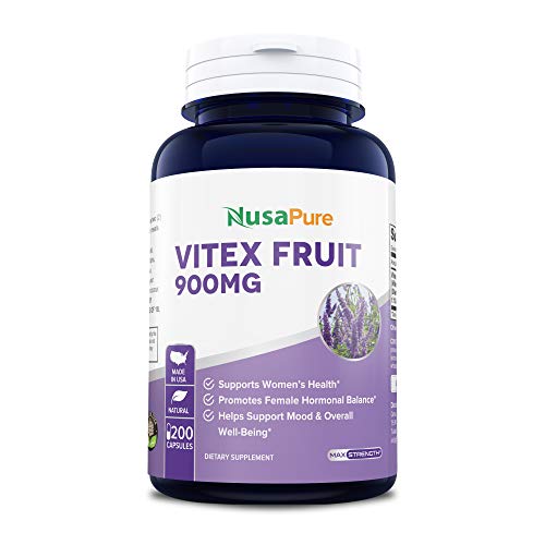 Product Cover Vitex Chasteberry Fruit Extract 900mg 200 Caps (Non-GMO & Gluten Free) - Woman's Health Supplement Supporting Hormonal Balance & PMS Symptoms