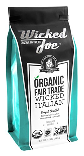 Product Cover Wicked Joe Organic Coffee Wicked Italian Ground, 12 Ounce