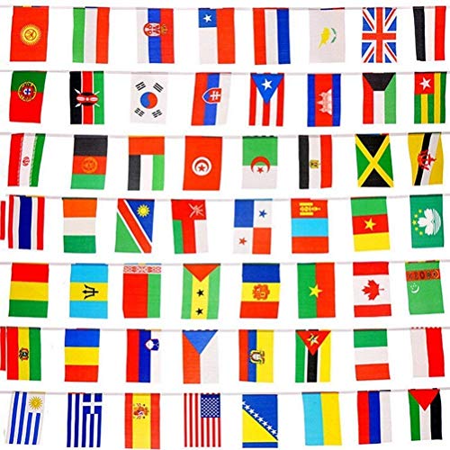 Product Cover graffitimaster 100 Countries Flags 82ft International Flags Bunting Banner for Party Decorations,Olympics,Grand Opening,Bar,Sports Clubs,School Events,Cultural Studies and More