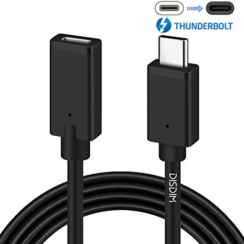 Product Cover Thunderbolt 3 USB-C Extension Cable, DISDIM USB 3.1 Type C Charging, Audio/Video Transfer and Data Sync Extend Adapter Cord [183cm/6FT] Compatible with MacB00k Pro, Nintendo Switch and USB C HUB