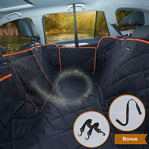 Product Cover iBuddy Dog Car Seat Covers for Back Seat of Cars/Trucks/SUV, Waterproof Dog Car Hammock with Mesh Window, Side Flaps and Dog Seat Belt, Durable Anti-Scratch Nonslip Machine Washable Pet Car Seat Cover