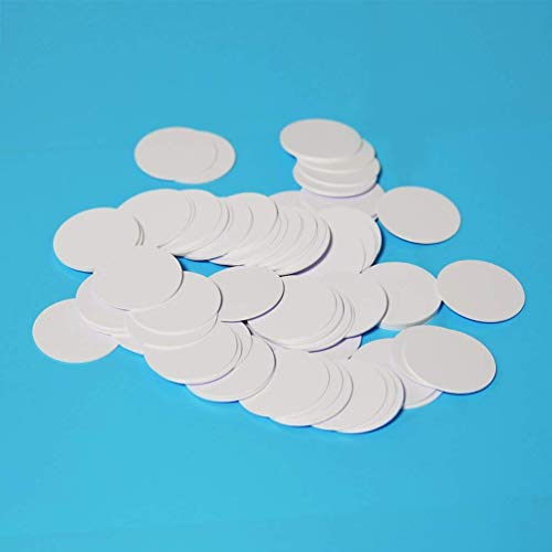 Product Cover 10PCS Ntag215 NFC Tags Blank White PVC 35mm 1.38 inches Diameter Round NFC Card,10 25 50 Pack Option, 100% Compatible with Amiibo and TagMo by Timeskey NFC