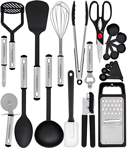 Product Cover Home Hero Kitchen Utensil Set - 23 Nylon Cooking Utensils - Kitchen Utensils with Spatula - Kitchen Gadgets Cookware Set - Best Kitchen Tool Set