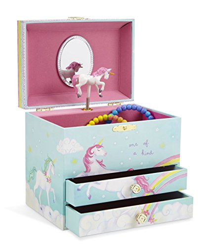 Product Cover Jewelkeeper Unicorn and Rainbow Musical Jewelry Box with 2 Pullout Drawers, The Unicorn Tune