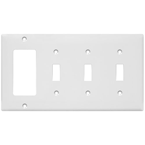 Product Cover ENERLITES Combination Toggle Light Decorator Switch Wall Plate, Size 4-Gang 4.50