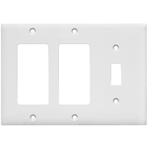 Product Cover ENERLITES Combination Toggle Light Decorator Switch Wall Plate, Size 3-Gang 4.50