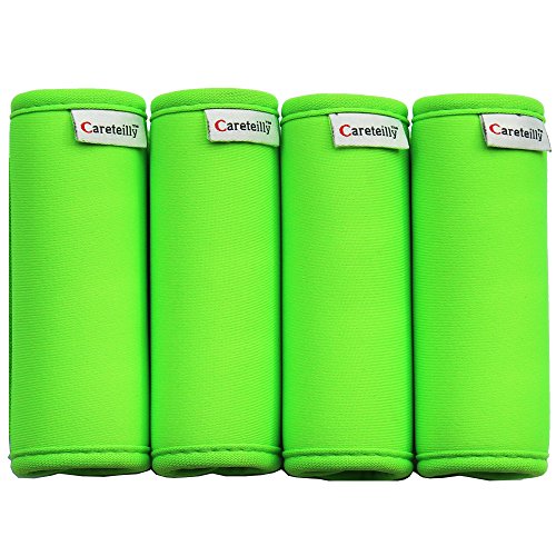 Product Cover Careteilly Neoprene Luggage Handle Wrap Bright Green Luggage Identifiers For Traveling Neon Luggage Handle Grips