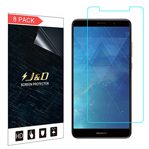 Product Cover J&D Compatible for 8-Pack Huawei Mate 10 Pro Screen Protector, [Not Full Coverage] Premium Clear Film Shield Screen Protector for Huawei Mate 10 Pro Crystal Clear Screen Protector - [NOT for Mate 10]