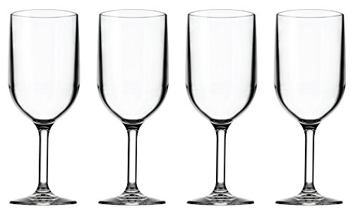 Product Cover Drinique VIN-WG-CLR-4 Stemmed Wine Glass Unbreakable Tritan Stemware, 12 oz (Set of 4), Clear