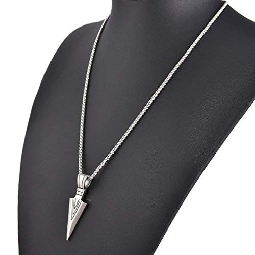 Product Cover SOURBAN Men Stainless Steel Jewelry Spear Point Arrowhead Pendant Necklace