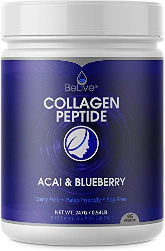 Product Cover Collagen Peptides Powder Hydrolyzed Protein for Women and Men | Designed for Healthier Hair, Skin and Nail, Anti-Aging, Joint Support, Digestive System. Blueberry & Acai Flavored