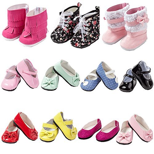 Product Cover 6 pairs of Doll Shoes Include Boots Leather Shoes Fits 18 Inch American Girl Doll by TOYYSB