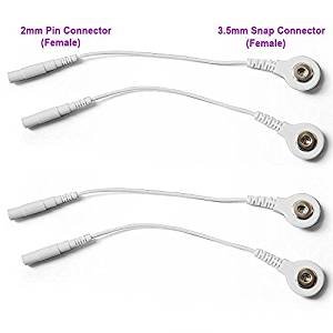Product Cover Tens Lead Wire Adapters - Convert 2mm Pin to 3.5mm Snap - VeniCare (4 Pack)
