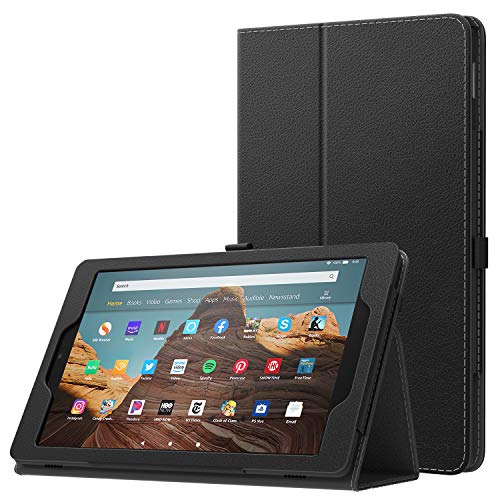 Product Cover MoKo Case for All-New Amazon Fire HD 10 Tablet (7th Generation and 9th Generation, 2017 and 2019 Release) - Slim Folding Stand Cover with Auto Wake/Sleep for 10.1 Inch Tablet, Black