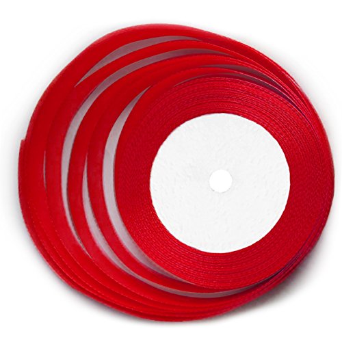 Product Cover KGS Satin Ribbon | 25 Yards x 1/2 inch | 1 Roll/Pack (Red)