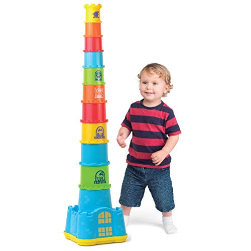 Product Cover Happkid Stacking Cups with Castle Stacker for Toddler, Stacking and Sorting Nesting Toys Game for Kids from 12 Months (18 PCS)