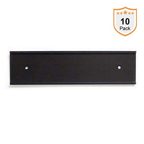 Product Cover Nameplate Holder - Wall or Door - Black 8 x 2-10 Pack - Made in The USA!