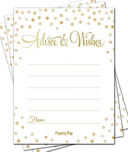 Product Cover 50 Advice Cards - Any Occasion - Wedding Advice Cards, Advice for the Bride - Retirement or Graduation Party, Baby or Bridal Shower Games