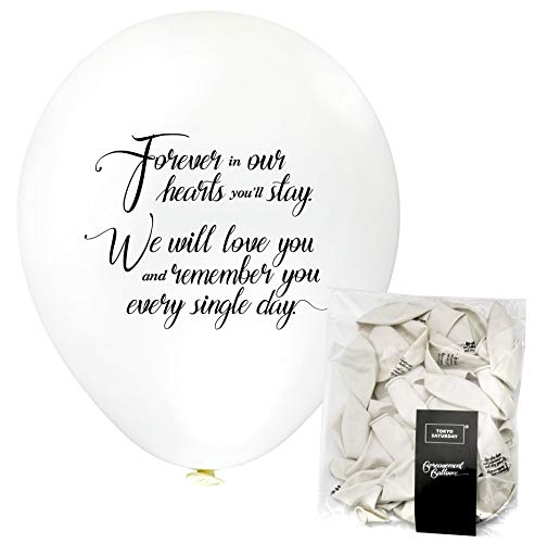 Product Cover Biodegradable Remembrance Bereavement Memorial Funeral Personalized Balloons 30pk White Helium Quality, Celebration of Life, Condolence - Personalised